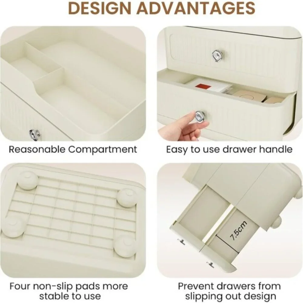 New Stackable Makeup Organizer for Vanity, 3-Layer Skincare Storage in White